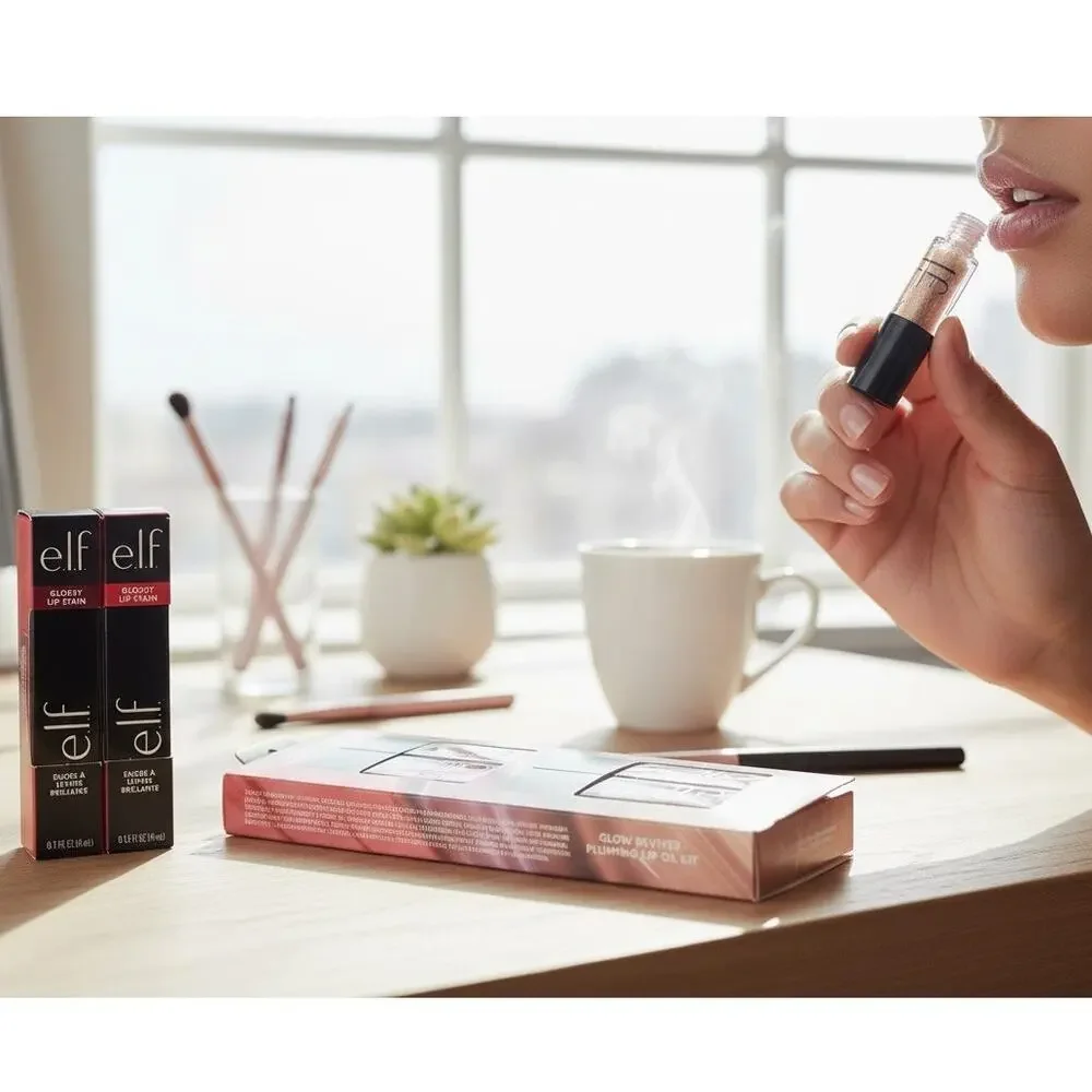 Elf 6 Piece Lip Set - 4 Lip Oils and 2 Lip Stains NWT